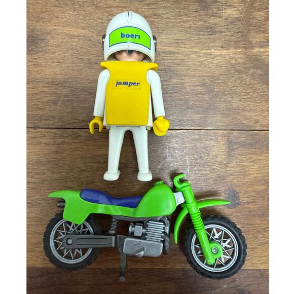 Vintage Playmobil Off-Road Motorcycle Rider Set 3301 Motocross Spidan Cross Team - Picture 4 of 7